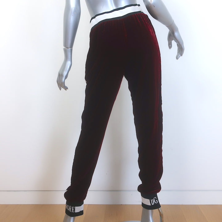 Dolce &amp; Gabbana Amore Velvet Tracksuit Bordeaux Size 42 Sweatshirt &amp; Pants Set