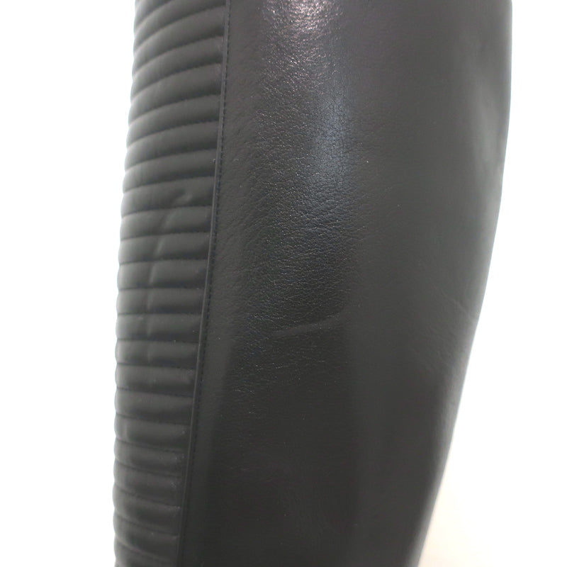 Christian Louboutin Meteorita Studded Knee High Boots Black Leather Size 39.5