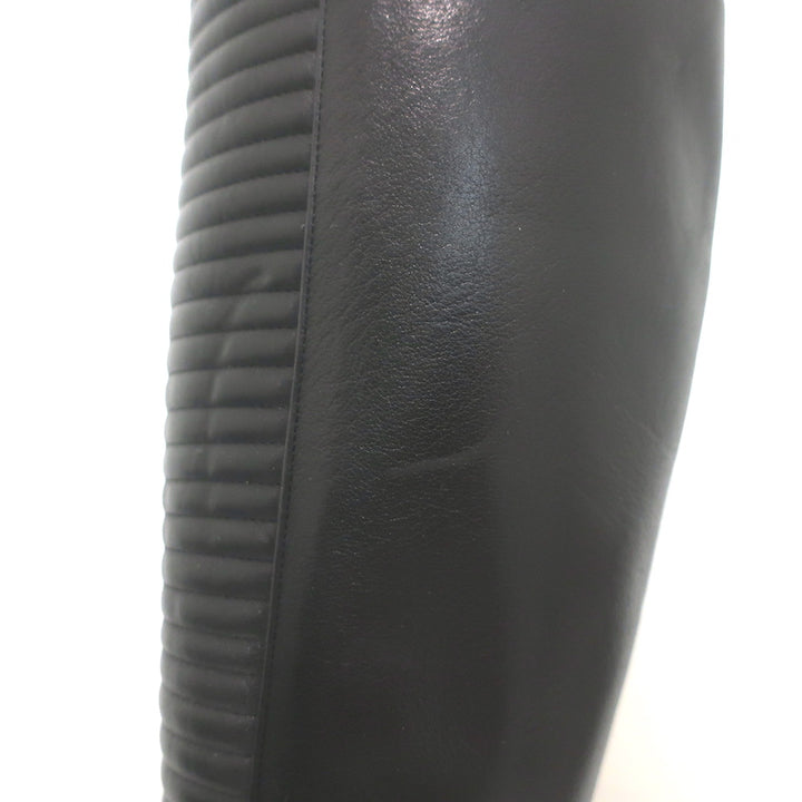 Christian Louboutin Meteorita Studded Knee High Boots Black Leather Size 39.5