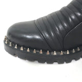 Christian Louboutin Meteorita Studded Knee High Boots Black Leather Size 39.5