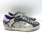 Golden Goose Superstar Sneakers Snakeskin Print & Black Leather Size 36