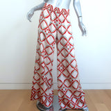 La DoubleJ Boy Shirt & Palazzo Pants Set Diamond Print Silk Twill Size Large