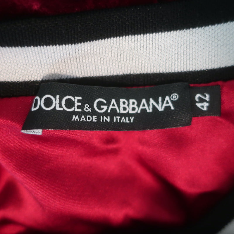 Dolce &amp; Gabbana Amore Velvet Tracksuit Bordeaux Size 42 Sweatshirt &amp; Pants Set