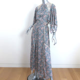 Zadig & Voltaire Maxi Dress Rielle Pink Snake Chains Print Size Extra Small