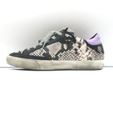Golden Goose Superstar Sneakers Snakeskin Print & Black Leather Size 36