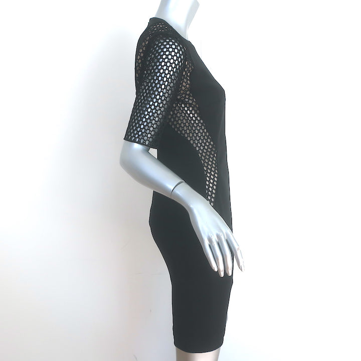 Stella McCartney April Illusion Dress Black Mesh &amp; Crepe Size 42