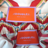 La DoubleJ Boy Shirt & Palazzo Pants Set Diamond Print Silk Twill Size Large