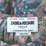 Zadig & Voltaire Maxi Dress Rielle Pink Snake Chains Print Size Extra Small