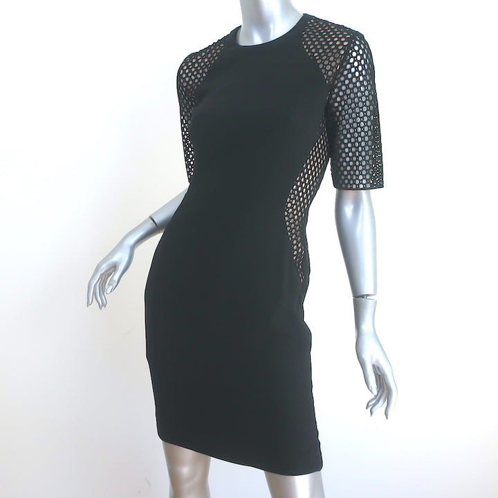 Stella McCartney April Illusion Dress Black Mesh &amp; Crepe Size 42