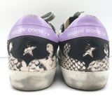 Golden Goose Superstar Sneakers Snakeskin Print & Black Leather Size 36