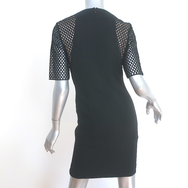 Stella McCartney April Illusion Dress Black Mesh &amp; Crepe Size 42