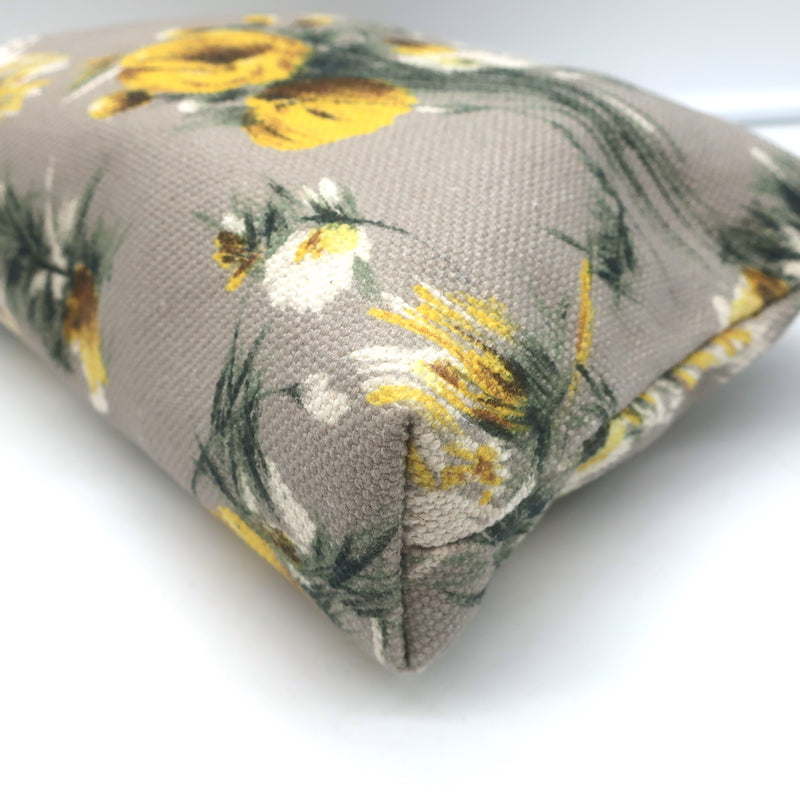 Dolce &amp; Gabbana Floral Print Canvas Small Wristlet Clutch Gray