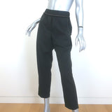 Brunello Cucinelli Monili-Trim Tapered Contrast Seam Pants Black Wool Size 42