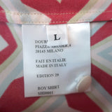 La DoubleJ Boy Shirt & Palazzo Pants Set Diamond Print Silk Twill Size Large