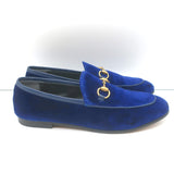 Gucci Jordaan Velvet Horsebit Loafers Dark Blue Size 36