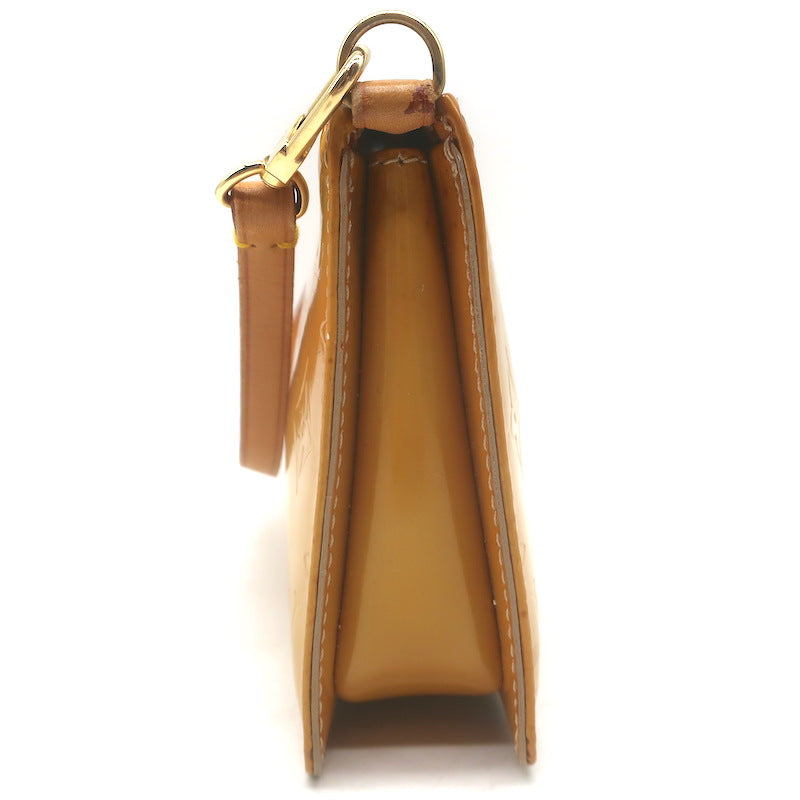 Louis Vuitton Lexington Monogram Vernis Pochette Bag Goldenrod Patent Leather