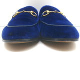 Gucci Jordaan Velvet Horsebit Loafers Dark Blue Size 36