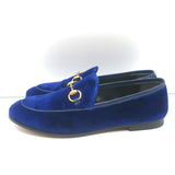 Gucci Jordaan Velvet Horsebit Loafers Dark Blue Size 36