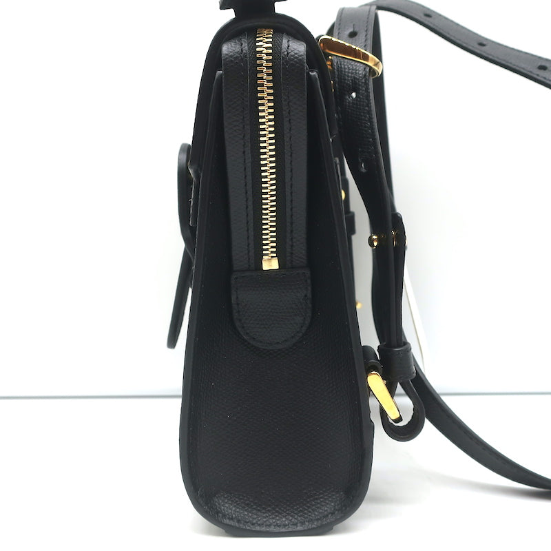 Senreve Alunna Backpack Black Pebbled Leather Crossbody Bag NEW