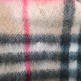 Vintage Burberry London Cashmere Nova Check Fringe Scarf Tan