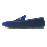 Gucci Jordaan Velvet Horsebit Loafers Dark Blue Size 36