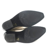 GANNI Embroidered Western Boots Cream Leather Size 39