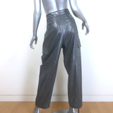 Brunello Cucinelli Metallic Cargo Pants Silver Stretch Wool Size 42