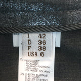 Brunello Cucinelli Metallic Cargo Pants Silver Stretch Wool Size 42