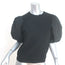Valentino Taffeta-Sleeve Top Black Knit Size Medium