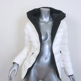 Moncler Herbe Hooded Short Down Puffer Jacket White Size 1