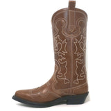 GANNI Embroidered Western Boots Brown Leather Size 39