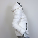 Moncler Herbe Hooded Short Down Puffer Jacket White Size 1