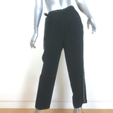 Brunello Cucinelli Monili Side-Stripe Ribbon Tie Pants Black Crepe Size 42