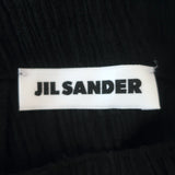 Jil Sander A-Line Midi Skirt Black Crinkled Stretch Cotton Size 34