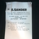 Jil Sander A-Line Midi Skirt Black Crinkled Stretch Cotton Size 34