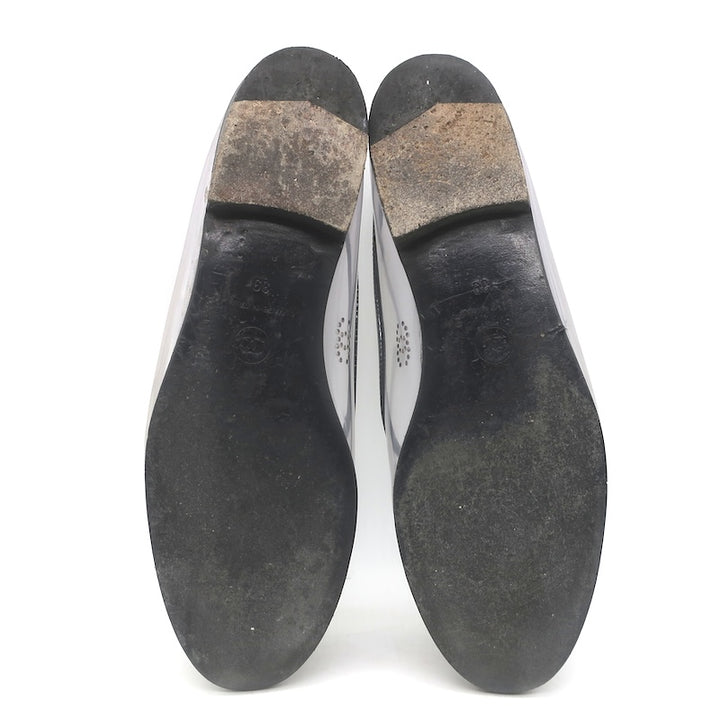 Chanel 10B CC Cap Toe PVC &amp; Patent Leather Ballet Flats Clear/Black Size 39