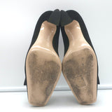 Miu Miu Bow Pumps Black Suede Size 38 Square Toe Heels