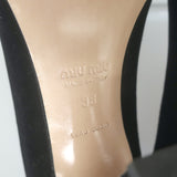 Miu Miu Bow Pumps Black Suede Size 38 Square Toe Heels