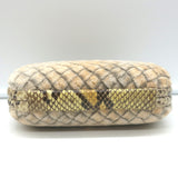 Bottega Veneta Box Knot Clutch Beige Intrecciato Velvet with Snakeskin Trim
