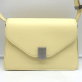 Lanvin Concerto Small Shoulder Bag Pale Yellow Leather NEW