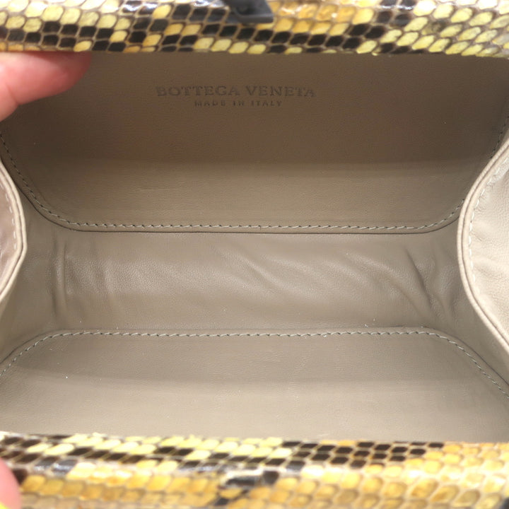 Bottega Veneta Box Knot Clutch Beige Intrecciato Velvet with Snakeskin Trim