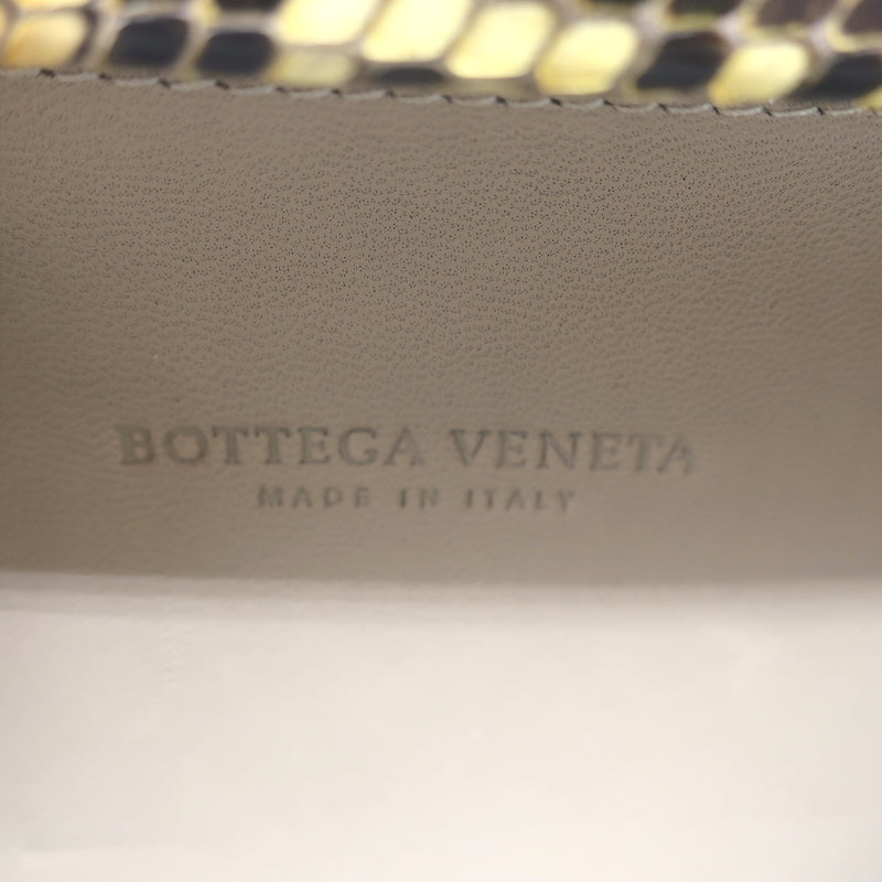 Bottega Veneta Box Knot Clutch Beige Intrecciato Velvet with Snakeskin Trim
