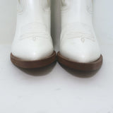 Partlow Abigail 55 Metallic-Embroidered Cowboy Boots White Leather Size 39