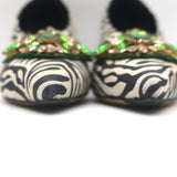 Dries Van Noten Jeweled Zebra Print Suede Pumps Size 39 Pointed Toe Heels