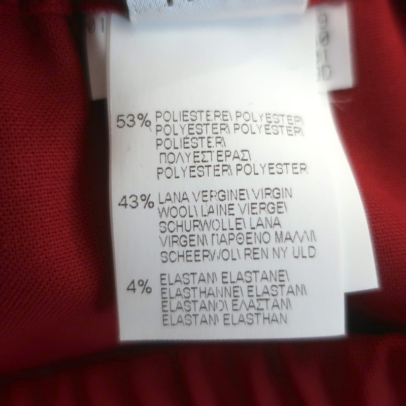 Brunello Cucinelli Elastic-Waist Cropped Tapered Pants Red Stretch Wool Size 42