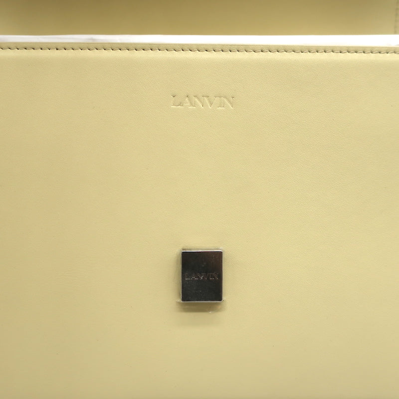 Lanvin Concerto Small Shoulder Bag Pale Yellow Leather NEW
