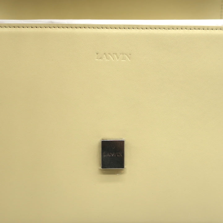 Lanvin Concerto Small Shoulder Bag Pale Yellow Leather NEW