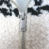 Isabel Marant Etoile Mackensy Fuzzy Jacket Ecru/Black Printed Sherpa Size 34