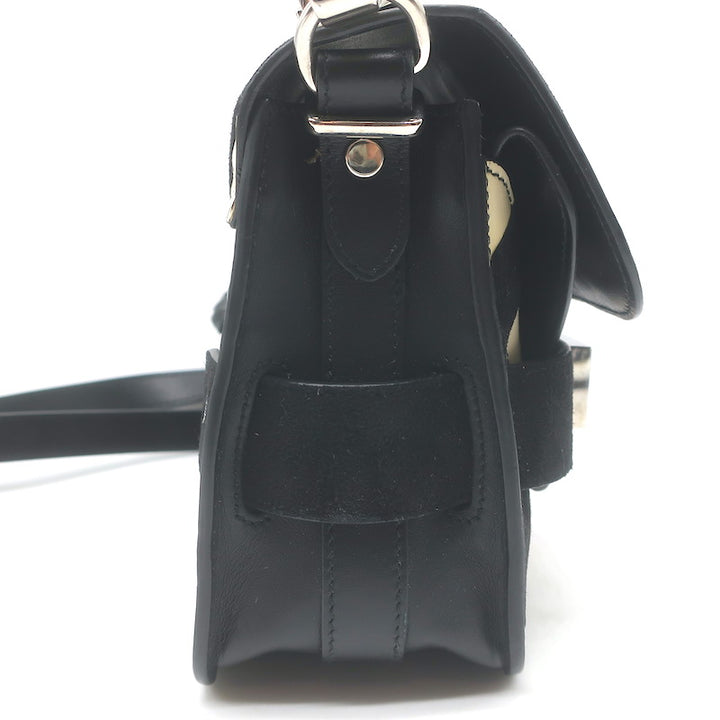 Proenza Schouler PS11 Mini Classic Striped Crossbody Bag Patent Leather &amp; Suede
