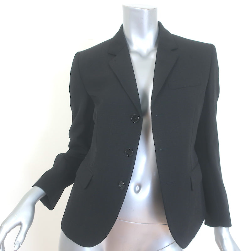 Marni Blazer Black Silk-Blend Size 40 Three-Button Jacket